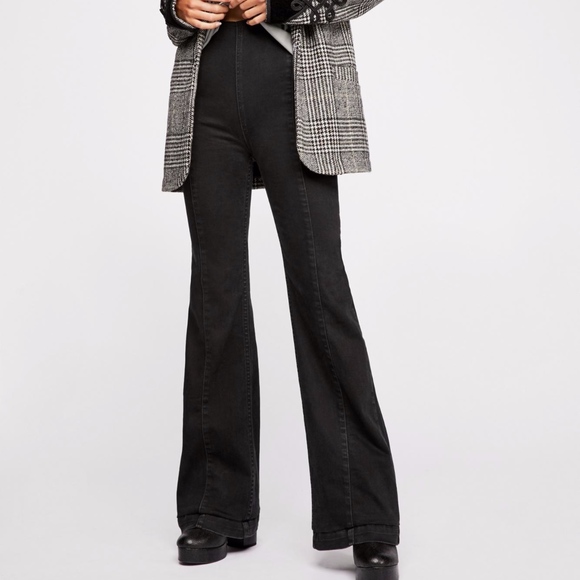 slim pull on flare jeans